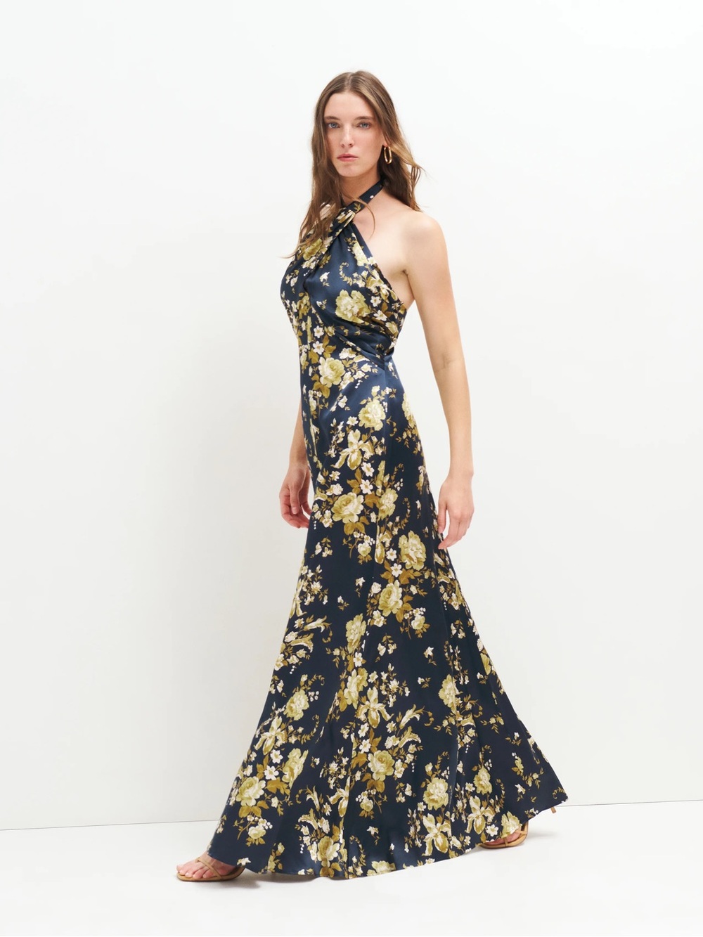 Reformation Veria Silk Dress Blue - Size 8